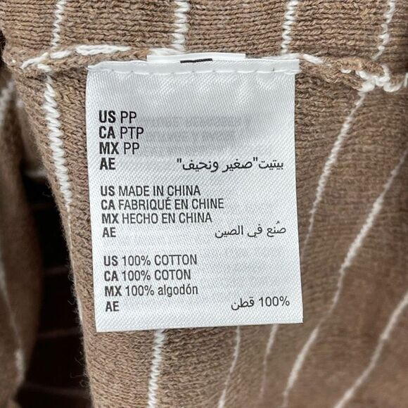 Karen Scott Boxstitch Curved Hem Sweater Women PP Chestnut Heather Tan White NWT - Picture 6 of 7